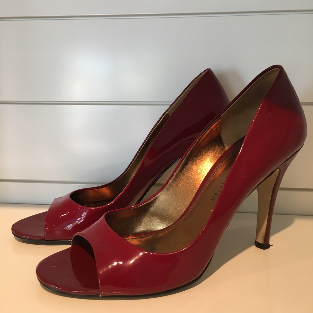 Marc Fisher Samelia Heel in red patent leather.